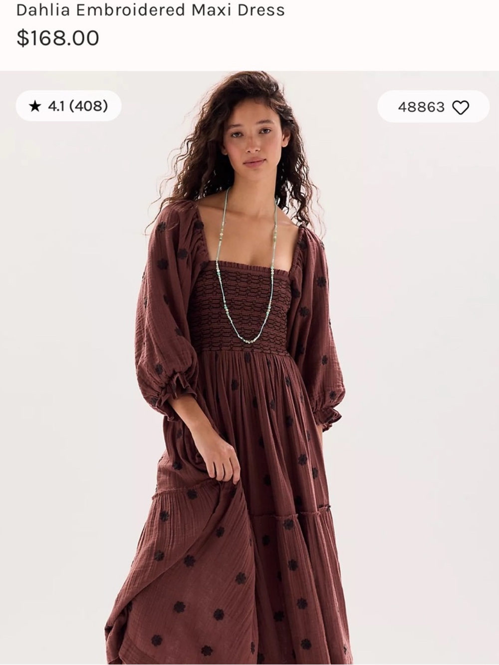 Free people dahlia smocked dress in mauve